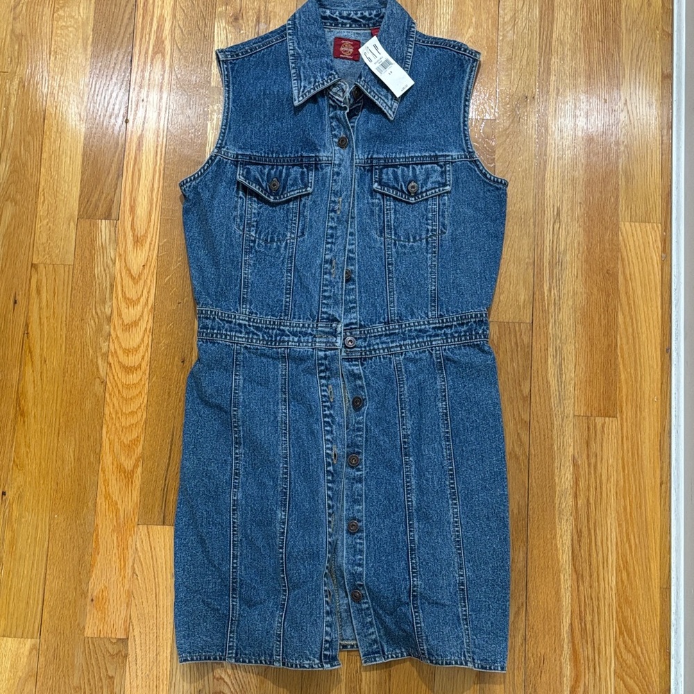 GAP Blue Denim Button-Down Mini Dress